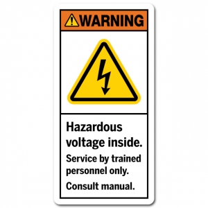 Hazardous Voltage Inside Service By Trained Personnel Only Consult Manual