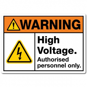 Warning High Voltage Authorised Personnel Only