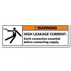 High Leakage Current Earth Connection Essential Before Connecting Supply