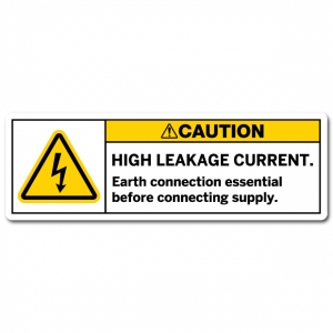 High Leakage Current Earth Connection Essential Before Connecting Supply