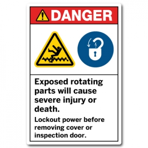 Exposed Rotating Parts Will Cause Severe Injury Or Death Lockout Power Before Removing Cover Or Inspection Door
