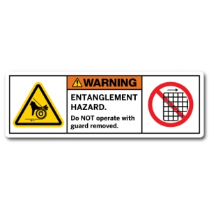 Entanglement Hazard Do Not Operate With Guard Removed