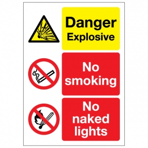 Danger Explosive No Smoking No Naked Lights