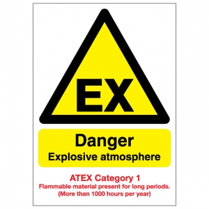 EX Danger Explosive Atmosphere Flammable Material ATEX Category 1