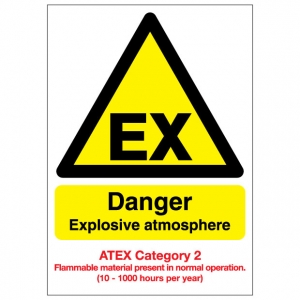 EX Danger Explosive Atmosphere Flammable Material ATEX Category 2