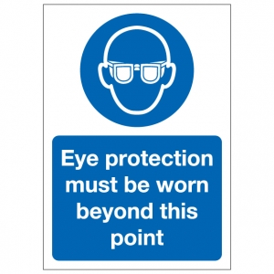 Eye Protection Must Be Worn Beyond This Point