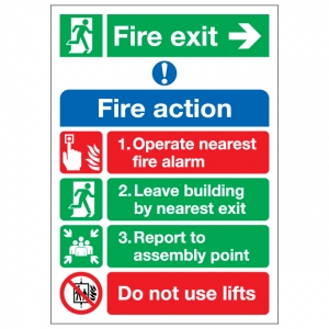 Fire Action Notice Fire Exit Right