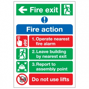 Fire Action Notice Fire Exit Left