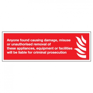 Damage Or Misuse To Fire Equipment