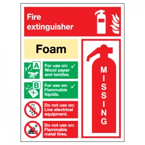 Foam Fire Extinguisher Missing