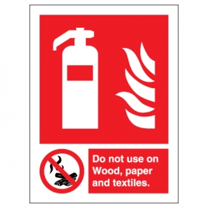 Fire Extinguisher Do Not Use On Wood Paper Textiles