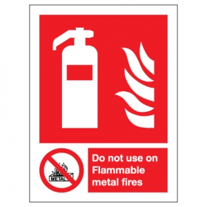 Fire Extinguisher Do Not Use On Flammable Metal Fires