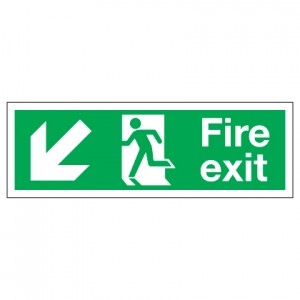 Fire Exit With Down Left Arrow