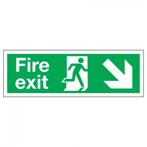 Fire Exit With Down Right Arrow