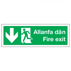 Fire Exit With Down Arrow