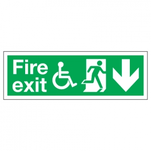 Fire Exit Disabled Access With Down Arrow