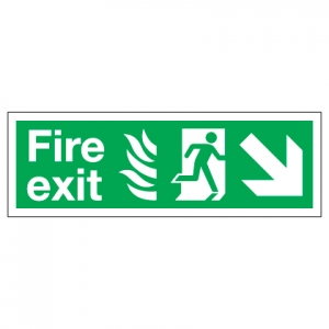 Fire Exit With Down Right Arrow