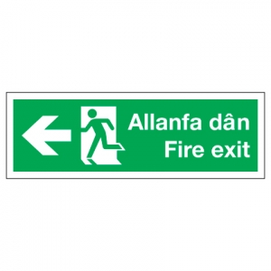 Fire Exit With Left Arrow