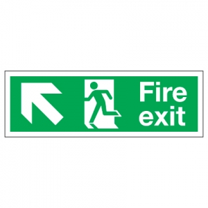 Fire Exit With Up Left Arrow