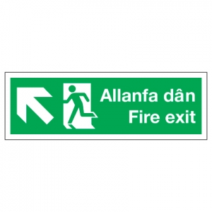Fire Exit With Up Left Arrow