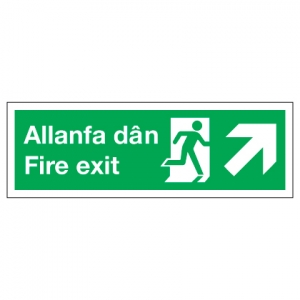 Fire Exit With Up Right Arrow