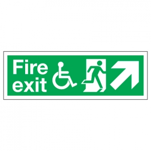 Fire Exit Disabled Access With Up Right Arrow