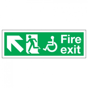 Fire Exit Disabled Access With Up Left Arrow