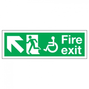 Fire Exit Disabled Access With Up Left Arrow