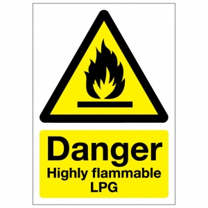 Danger Highly Flammable LPG