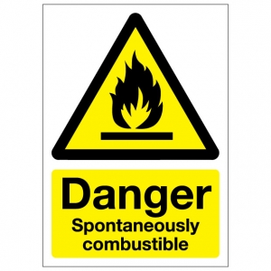 Danger Spontaneoulsy Combustible