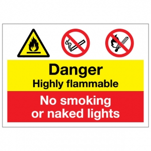 Danger Highly Flammable No Smoking Or Naked Lights