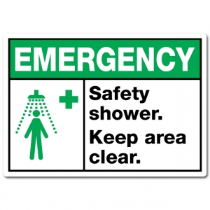 Emergency Safety Shower Keep Area Clear