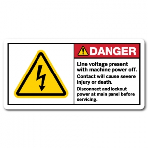 Line Voltage Present With Machine Power Off Contact Will Cause Severe Injury Or Death Disconnect And Lockout Power At Main Panel Before Servicing