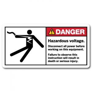 Hazardous Voltage Disconnect All Power Before Working On This Equipment Failure To Observe This Instruction Will Result In Death Or Serious Injury