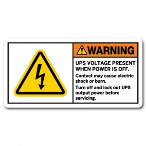 UPS Voltage Present When Power Is Off Contact May Cause Electric Shock Or Burn Turn Off And Lock Out UPS Output Power Before Servicing