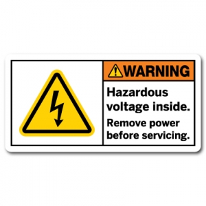 Hazardous Voltage Inside Remove Power Before Servicing