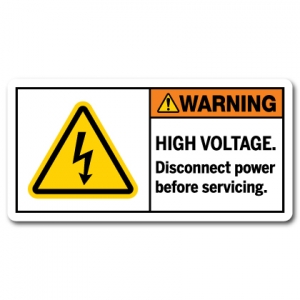 High Voltage Disconnect Power Before Servicing
