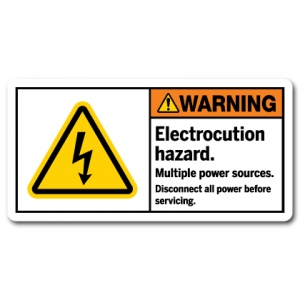 Electrocution Hazard Multiple Power Sources Disconnect All Power Before Servicing