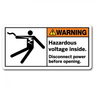 Hazardous Voltage Inside Disconnect Power Before Opening