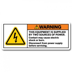 This Equipment Is Supplied By Two Sources Of Power Contact May Cause Electric Shock Or Burn Disconnect From Power Supply Before Servicing