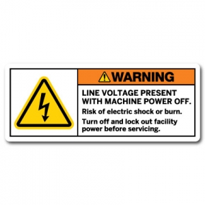 Line Voltage Present With Machine Power Off Risk Of Electric Shock Or Burn Turn Off And Lock Out Facility Power Before Servicing