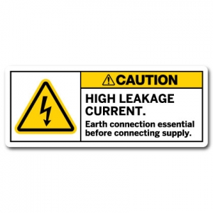 High Leakage Current Earth Connection Essential Before Connecting Supply