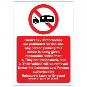 Caravans Motorhomes Prohibition Notice