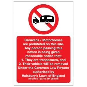 Caravans Motorhomes Prohibition Notice