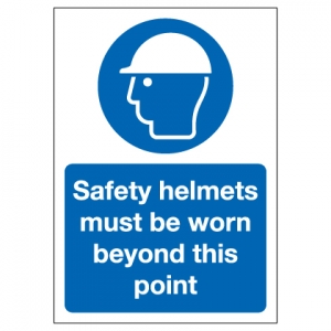 Safety Helmets Must Be Worn Beyond This Point