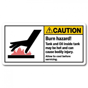 Burn Hazard Tank And Oil Inside Tank May Be Hot And Can Cause Bodily Injury Allow To Cool Before Servicing