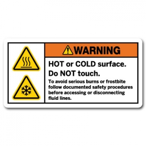 Hot Or Cold Surface Do Not Touch To Avoid Serious Burns Or Frostbite Follow Documented Safety Procedures Before Accessing Or Disconnecting Fluid Lines