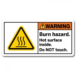 Burn Hazard Hot Surface Inside Do Not Touch