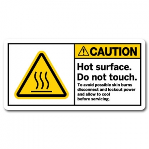 Hot Surface Do Not Touch To Avoid Possible Skin Burns Disconnect And Lockout Power And Allow To Cool Before Servicing
