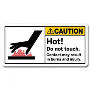 Hot Do Not Touch Contact May Result In Burns Or Injury